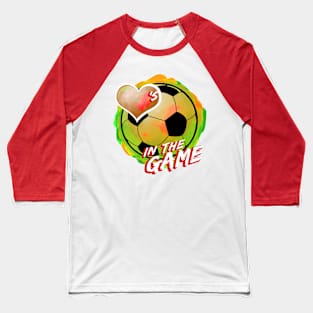 Soccer - Hearts In The Game - Dirty Yellow Baseball T-Shirt